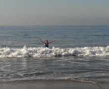 Jumping in the ocean on New Year's Day